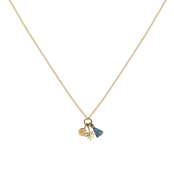 TEAL CHARM NECKLACE